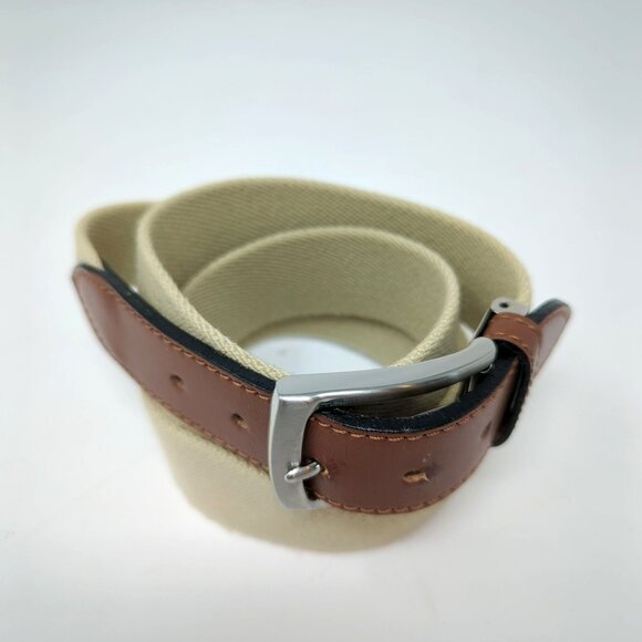 Vintage Amboise Webbed Belt 42 Large Tan Elastic - Picture 2 of 6